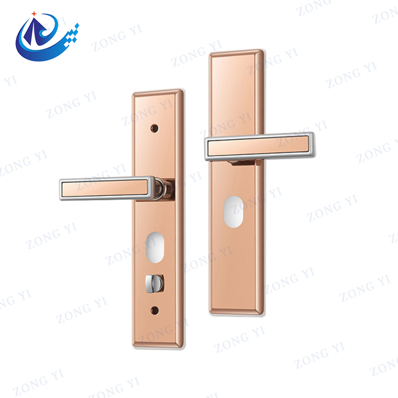 Cerradura de puerta de palanca de aluminio embutida con placa para habitaciones residenciales